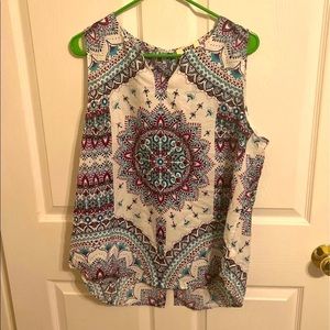 XL Bohemian sleeveless blouse